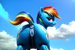 absurd_res animal_genitalia animal_pussy bodily_fluids equid equine equine_anus equine_genitalia equine_pussy female female_focus feral genital_fluids genitals hasbro hi_res horse jelloponies mammal my_little_pony pony pussy rainbow_dash_(mlp) raised_tail rear_view solo solo_focus teats