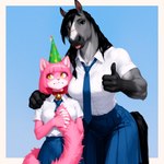 Rating: s
ID: 104090
Date: 2025-05-03 03:58:48 -0400
Status: active
Score: 8
anonymous_director anthro bell bell_collar biped bottomwear clothing collar duo equid equine felid feline female gesture hat headgear headwear hi_res holding_tail invoke_high mammal necktie party_hat scar school_uniform simple_background skirt thumbs_up tongue tongue_out uniform yellow_eyes post #104090