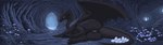 anus black_body black_scales blue_body blue_pussy blue_scales cave cave_entrance cyanotic_epithelium egg egg_pile female feral fungus genitals looking_at_viewer lying mushroom mythology on_side plant pussy scales solo ultrawide scalesai dragon mythological_creature mythological_scalie scalie absurd_res hi_res