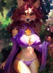 anthro breasts brown_eyes camel_toe canid canine cleavage clothed clothing female fox hair looking_at_viewer loose_sleeves mammal red_hair solo tahlia_(director) thong underwear