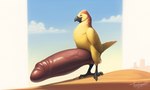 attempted_signature avian big_penis desert feral genitals huge_penis hyper hyper_genitalia hyper_penis male penis solo