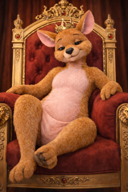 anthro breasts crown featureless_breasts featureless_crotch female fur plushie pouch_(marsupial) realistic realistic_lighting solo thevieled winnie_the_pooh_(franchise) kanga animate_inanimate kangaroo living_plushie macropod mammal marsupial hi_res