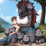 abs anthro big_breasts breasts father father_and_child female group huge_breasts looking_at_viewer male male/female mother mother_and_child parent parent_and_child pokemon smile smiling_at_viewer thick_thighs unzipped wide_hips koboldcollector generation_5_pokemon human mammal pokemon_(species) zoroark zorua absurd_res hi_res