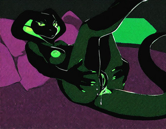 anal_fluids anal_juice anthro anus bed bedroom black_body bodily_fluids breasts butt colored_nails female furniture genital_fluids genitals green_anus green_nails green_nipples green_pussy green_sclera inside long_nails looking_at_viewer lying nails nipples on_back pillow presenting presenting_anus presenting_pussy prompt purple_background pussy pussy_juice simple_background snake_hood solo spread_butt spreading tail unimpressed flergox_(director) reptile scalie snake noobai_(model)