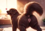 <3 anatomically_correct animal_genitalia animal_pussy anus bed bedroom bodily_fluids brown_body brown_fur canine_pussy detailed_anus detailed_eyes detailed_fur detailed_pussy female feral fluffy fluffy_tail fur furniture genital_fluids genitals light long_fur looking_at_viewer looking_back looking_back_at_viewer on_all_fours pink_anus pink_pussy plant pussy pussy_juice pussy_juice_string raised_tail smile solo sunlight tongue tongue_out window yellow_eyes polar_(director) canid canine canis domestic_dog mammal molosser mountain_dog newfoundland_dog detailed hi_res