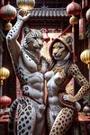 animal_genitalia anthro balls breasts building casual_nudity duo felid female fur genitals hi_res house leopard male mammal nipples nude pantherine plant pussy sheath ulfur5605