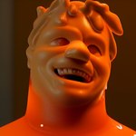 1:1 3d_(artwork) cross-eyed digital_media_(artwork) glistening goo_creature goo_humanoid humanoid light lighting male mammal not_furry open_mouth open_smile slime smile solo theslimeguy zack3d_kinky_v1