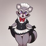 anthro clothing female maid_uniform solo uniform furhammer_(director) rambley_raccoon