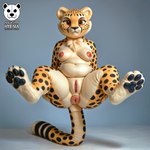 anthro anus belly breasts chubby_female feet female foot_focus genitals looking_at_viewer nipples overweight pawpads paws plump_labia puffy_anus pussy solo solo_focus thick_thighs naughtyhyena_(director) cheetah felid feline mammal tail hi_res