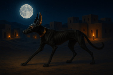 amber_eyes ambiguous_gender black_body black_fur cosmic_background darkness desert egypt egyptian_mythology feral fire fur hut light male moon moonlight night sand sky slim solo star starry_background starry_sky torch village whatshisnuts anubis canid canine canis deity jackal mammal