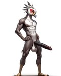 abs anthro athletic balls beak big_balls big_penis feathered_crest feathers genitals head_crest humanoid_genitalia humanoid_penis long_penis looking_at_viewer male muscular muscular_anthro muscular_male navel nipples nude pecs penis presenting presenting_balls presenting_penis skinny smile solo white_body white_feathers yeyef106 accipitriform avian bird secretary_bird absurd_res hi_res