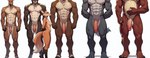 abs anthro ball_size_difference balls big_penis breasts confident crotch_tuft female foreskin genitals group half-erect humanoid_genitalia humanoid_penis larger_male male muscular muscular_male nude_female nude_male penis penis_size_difference presenting presenting_penis retracted_foreskin size_difference smaller_female tuft vein veiny_penis wheel_of_fortune canid canine canis cervid fox lagomorph leporid mammal rabbit ursid wolf hi_res