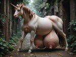 big_teats brown_hair brown_mane brown_tail crotch_breasts female feral fur hair hooves horn huge_milkers huge_nipples huge_teats hyper hyper_breasts hyper_teats hyper_udders looking_at_viewer mane nipples outside photorealism photorealistic puffy_nipples quadruped solo tan_body tan_fur teats rudderbuttai(director) equid equine mammal unicorn hi_res
