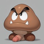 balls fangs feral fungus genitals grey_background looking_up male penis simple_background solo cartuniverse goomba