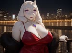 anthro big_breasts blush breasts city clothing curvy_figure dress eyebrows eyelashes female flirting floppy_ears fur fur_coat horn huge_breasts long_ears looking_at_viewer mature_anthro mature_female outside purple_eyes seductive slightly_chubby solo standing topwear white_body white_fur sherlock_hound_(director) undertale_(series) toriel bovid caprine goat mammal animated webm