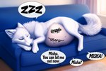 after_vore arctic_fox belly big_belly bushy_tail canid canine comic eyes_closed female feral fox fur furniture hi_res loganth mammal sleeping sofa soft_vore solo vore white_body white_fur