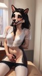 ahegao anthro attempted_signature bodily_fluids breasts canid canid_demon canine canis cum demon female fingering genital_fluids genitals hair hands hellhound hi_res lactating looking_pleasured mammal masturbation nude pubes pussy solo standing tongue tongue_out vaginal wet wolf