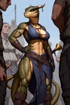 anthro clothing female group hand_on_hip male muscular muscular_female scales hyperion animal_humanoid human humanoid lizard_humanoid lizardman mammal reptile reptile_humanoid scalie scalie_humanoid hi_res