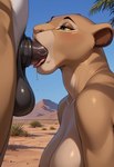 balls big_balls big_breasts breasts deep_throat duo fellatio female genitals male male/female oral penile sex stripes tongue anonyfur89 nala_(the_lion_king) equid equine felid horse lion mammal pantherine hi_res