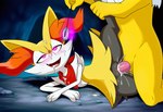 anthro ascot bodily_fluids cave clothed clothing cum cum_in_mouth cum_inside cum_on_face erection female fur genital_fluids genitals humanoid_genitalia humanoid_penis hypnosis looking_at_another lying_on_side male male/female mind_control penile penis sex solo spiral_eyes yellow_body yellow_fur stressedout nintendo pokemon braixen generation_1_pokemon generation_6_pokemon hypno_(pokémon) pokemon_(species)