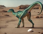 animal_genitalia anus bodily_fluids cloaca egg female feral genital_fluids genitals looking_at_viewer looking_back oviposition pupils pussy_juice slit_pupils solo jelloponies dinosaur dromaeosaurid reptile scalie theropod hi_res