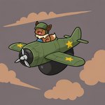 aircraft airplane armor bomb bomber cloud explosives flying headgear helmet male pilot sky solo thedavid nintendo pokemon eevee generation_1_pokemon pokemon_(species) hi_res