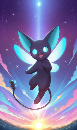 blue_sclera cloud flying looking_at_viewer male moon smile smiling_at_viewer solo star sunset tail wings yiff_ai_(director) cardcaptor_sakura spinel_sun hi_res