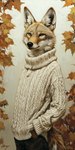 andromorph anthro autumn autumn_leaves black_nose bottomwear clothing denim denim_clothing intersex jeans pants solo sweater topwear turtleneck yellow_eyes bahufaru thomas_doyle_(bahufaru) canid canine canis coyote mammal hi_res