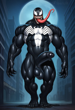 abs balls biceps big_balls big_muscles big_penis black_body black_penis building city claws erection feet foreskin genitals glans glistening glistening_body glistening_genitalia glistening_penis humanoid_genitalia humanoid_penis long_tongue looking_at_viewer male male_humanoid moon muscular muscular_humanoid muscular_male night not_furry nude open_mouth pecs penis saggy_balls sharp_teeth solo teeth telegram telegram_logo text toes tongue tongue_out vein veiny_penis sergalbutt marvel venom_(marvel) alien humanoid symbiote director_name hi_res signature url