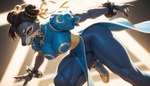 anthro bracelet breasts clothed clothing cosplay female hair hair_bun jewelry muscular_legs solo spiked_bracelet spikes redstallion_(director) capcom chun-li mammal hi_res