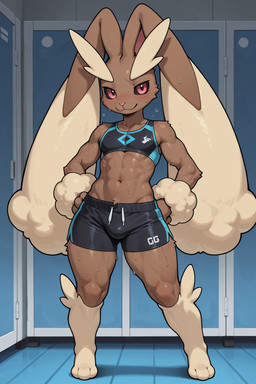 big_ears brown_body male solo knock50927 nintendo pokemon generation_4_pokemon lopunny mammal pokemon_(species) hi_res