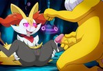 anthro ascot bodily_fluids cave clothed clothing cum cum_in_mouth cum_inside cum_on_face erection female fur genital_fluids genitals humanoid_genitalia humanoid_penis hypnosis looking_at_another male male/female mind_control penile penis sex solo spiral_eyes yellow_body yellow_fur stressedout nintendo pokemon braixen generation_1_pokemon generation_6_pokemon hypno_(pokémon) pokemon_(species)