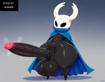 accessory anthro balls big_balls big_penis black_body bodily_fluids cloak clothed clothing erection fecharis foreskin genitals glans hollow_knight horn huge_balls huge_hips huge_penis huge_thighs humanoid_genitalia humanoid_penis hyper hyper_balls hyper_genitalia hyper_penis long_penis male musk penis penis_accessory retracted_foreskin simple_background small_but_hung solo sweat sweaty_balls sweaty_genitalia sweaty_legs sweaty_penis team_cherry thick_penis thick_thighs vein veiny_penis wide_hips hellsonger protagonist_(hollow_knight) arthropod insect