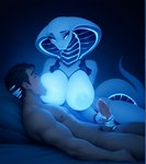 anthro anthro_on_anthro areola bed big_breasts bioluminescence blue_eyes blush bodily_fluids breast_grab breast_lick breast_play breast_suck breastfeeding breasts brown_body brown_fur cradling cybernetics duo erection female female_on_top fingers fur furniture genital_fluids genitals glowing glowing_eyes hand_on_breast hand_on_penis handjob human_on_robot humanoid_genitalia humanoid_penis interspecies licking lying machine male male/female male_on_bottom malefemale narrowed_eyes nipple_fetish nipple_lick nipple_play nipple_suck nipples non-mammal_nipples nude nursing_handjob on_back on_bed on_bottom on_top open_mouth penile penis penis_grab precum pussy sex snake_hood sucking tail tongue tongue_out white_body aphid butterwolf android cobra human mammal reptile robot scalie snake hi_res