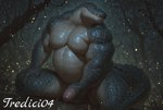 anthro bodily_fluids foreskin forest genital_fluids genitals lake male muscular muscular_arms muscular_male night penis plant precum solo tree water tredici04 crocodile crocodilian crocodylid humanoid reptile scalie hi_res