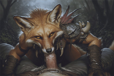 anthro fellatio female first_person_view genitals human_on_anthro human_pov interspecies male male_on_anthro male_pov oral penile penis sex hyperion canid canine fox human mammal