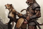 anthro armor duo female from_behind_position genitals male male/female penetration penis sex side_view vaginal vaginal_penetration hyperion felid leopard mammal pantherine