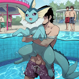 amusement_park duo embrace faceless_character faceless_male female feral happy hug hugging_from_behind male male/female partially_submerged penetration pool public public_sex sex vaginal vaginal_penetration water_park sysns nintendo pokemon eeveelution generation_1_pokemon human mammal pokemon_(species) vaporeon animated loop short_playtime webm