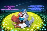 anthro blue_hair blush bodily_fluids bottomwear breasts clothed clothing comfort crying detailed_background dialogue dress duo embrace eyes_closed female flower fur grass grey_body grey_fur hair horn hug kneeling long_hair male male/female meadow muscular muscular_anthro muscular_male night outside plant red_hair romantic romantic_ambiance romantic_couple scales shirt shooting_star sky star starry_sky tail tears text topwear white_body thebigbradwulf brad_wulf_(thebigbradwulf) jolene_(thebigbradwulf) armadillo arthropod canid canine canis humanoid insect mammal scalie wolf xenarthran digital_media_(artwork) english_text hi_res