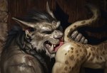 anal anthro anus_lick butt licking male male/male oral raised_tail rimming sex tongue tongue_out hyperion charr felid khajiit mammal