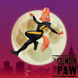 4_fingers anthro belt black_clothing bodysuit city claws clothed clothing eyebrows female fingers footwear fur green_eyes looking_at_viewer moon one_eye_closed orange_body orange_fur pink_nose pose skinsuit smile solo star tail text tight_clothing wink hank94_(director) the_bad_guys diane_foxington canid canine fox mammal english_text hi_res