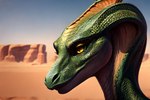 anthro blizzard_entertainment close-up desert female green_body green_scales kauket orange_eyes reptile scales scalie sethrak snake solo warcraft world_of_warcraft