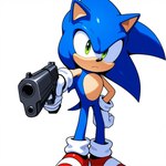 aiming_at_viewer anthro frown gesture gun male pointing pointing_at_viewer ranged_weapon reaction_image simple_background solo sonic_the_hedgehog_(series) weapon white_background anonymous_director sonic_the_hedgehog eulipotyphlan hedgehog mammal hi_res