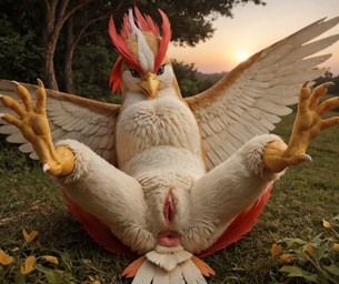 anus beak feathers female feral forest genitals looking_at_viewer lying lying_on_back on_back plant pussy solo spread_legs spreading sunset tail tail_feathers talons tree crimson_fenrir_(director) nintendo pokemon generation_1_pokemon pidgeotto pokemon_(species) hi_res