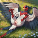 anus female feral flower genitals grass light light_beam plant presenting presenting_pussy pussy solo spread_wings sunbeam sunlight talons wings lightning7 nintendo pokemon avian generation_3_pokemon pokemon_(species) swellow absurd_res hi_res
