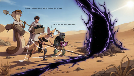 accessory amputee anthro apode arm_wraps armor black_sclera blue_eyes book bottomless bottomwear bracers breasts cloak clothed clothing desert disability eyewear fantasy featureless_breasts female female_anthro flower flower_in_hair foot_wraps forked_tongue genitals glasses goggles green_eyes group hair hair_accessory headband headgear helmet holding_object legless loincloth magic magic_user male male_human medieval missing_limb outside plant portal prosthetic prosthetic_leg prosthetic_limb pupils pussy reading ritual robe serpentine shawl shovel shrub size_difference slit_pupils sun text tongue tools topwear tube_top wraps yellow_eyes terraraptor world_of_midria canid canine cobra draconcopode fennec fox human mammal naga reptile scalie snake turtle director_name english_text hi_res