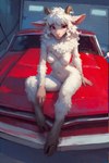 anthro breasts female fur genitals hair nipples nude pussy solo white_body hi_res