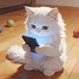4_fingers 4_toes anthro blue_light feet female fingers fur looking_at_object looking_at_phone phone solo standing toes white_body white_fur young libartrooms libartrooms_(libartrooms) domestic_cat felid feline felis mammal hi_res