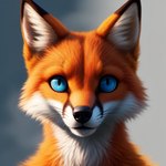 blue_eyes cheek_tuft facial_tuft feral fluffy fluffy_ears fur orange_body orange_fur solo tuft foxgames522 canid canine fox mammal