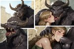 anthro balls duo fellatio female genitals kissing male male/female oral orgasm orgasm_face penile penis sex hyperion beastman human mammal comic